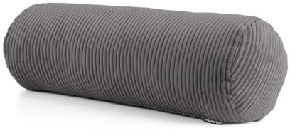 mokebo XXL Nackenrolle mit Cordbezug 'Der Powernap', gemütliche Kissenrolle, Zierkissen oder Dekokissen, auch als Stillkissen, Seitenschläferkissen oder Knierolle in Anthrazit, 25x25x70 (B/H/T in cm)