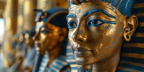 Pharao Malen Nach Zahlen Erwachsene Groß (40X80CM Rahmenlos), Ägypten Malen Nach Zahlen Kinder AnfäNger DIY Handgemalt öLgemäLde Kit, Acrylfarben mit 3 Set Pinseln, für Room Zimmer Deko Aesthetic