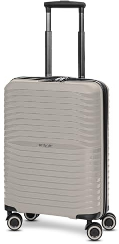 Stratic Kabinen-Koffer für Damen und Herren | Kleiner Cabin-Trolley 37 x 20 x 55 cm aus hochwertigem, leichtem Polypropylen Material | Doppelrolle & Teleskopgriff| Shine Serie