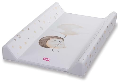 OKBABY Fluffy - Materassino Fasciatoio Soffice e Sicuro con Sponde Laterali, Facile da Pulire, Compatibile con Fasciatoio Woody - 80x50 cm - Bianco