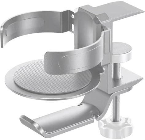 BWANGIAO Rotating Aluminum Alloy Headphone Stand Headsets Holder with Drink Holder for Gaming piece Desk Space Saving Designs