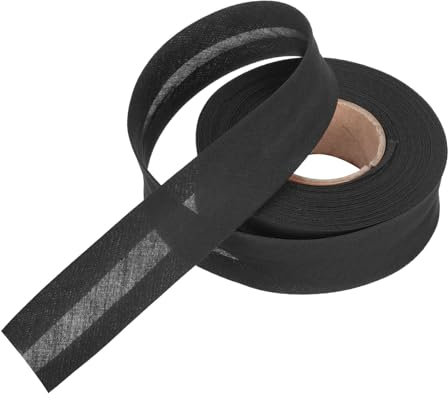 QUARKZMAN 1 Inch Single Fold Bias Tape Polyester Continuous Bulk Bias Tape for Sewing,Seaming Quilting Hemming Binding Crafts (Schwarz 10 Yards)