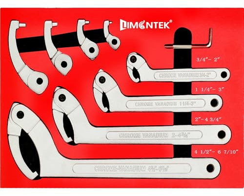 limontek Einstellbarer Schraubenschlüssel Set, 8pcs Gewindefahrwerk Shock Spanner Hook Nut Wrench für Rohre Heizung, Autos Aufhängungssystem