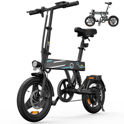 Finbike Elektrofahrräder Klappbar,14/16 Zoll Elektrofahrrad 7.8Ah Akku,250W Kompakt E-Bike mit 3H Schnellladung,3 Fahrmodi,3 Geschwindigkeitsmodi,Reichweite MAX 45km,Falt-Pedelec für Erwachsene/Teens