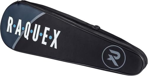 Raquex Badmintontasche für 3 Schläger – Badmintonschlägertasche oder Squashschlägertasche, Verstellbarer Schulterriemen – Sport-Schlägertasche (Doppel-/Dreifachtasche) (Schwarz)