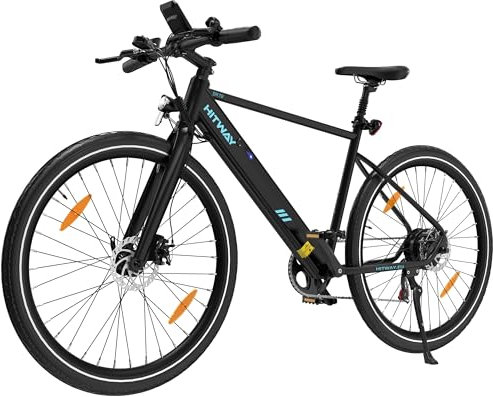 HITWAY E Bike 27.5 Zoll Elektrofahrrad,700c E Citybike Pedelec mit 36V 12Ah Abnehmbarem Akku, 250W Motor, 7 Gang E-Mountainbike, MTB Ebike für Erwachsene, Reichweite 45-80km (Tiefschwarz)
