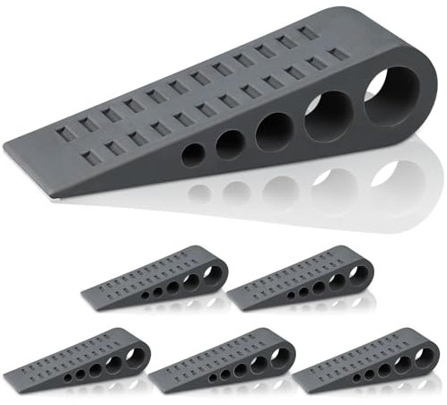 Unsichtbarer Türstopper für die Unterseite der Tür, flacher Türstopper, Keil, Gummi-Türstopper für Hartholz-/Fliesenböden (6 Stück, dunkelgrau)
