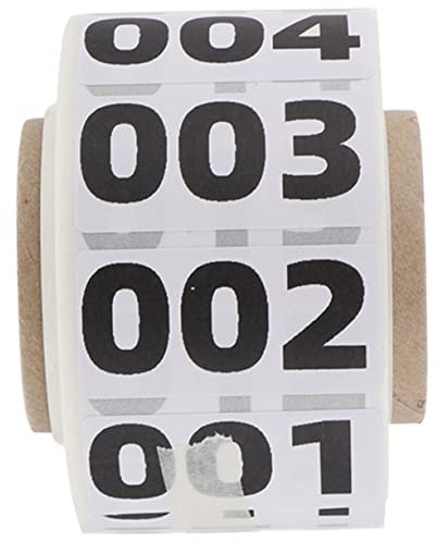 Tofficu 1 Rolle Aufkleber inventaretiketten number stickers Inventarkennzeichnung Warenkennzeichnung nummerschild Kreis Organisationsetiketten Inventarabziehbilder nummerierte Etiketten