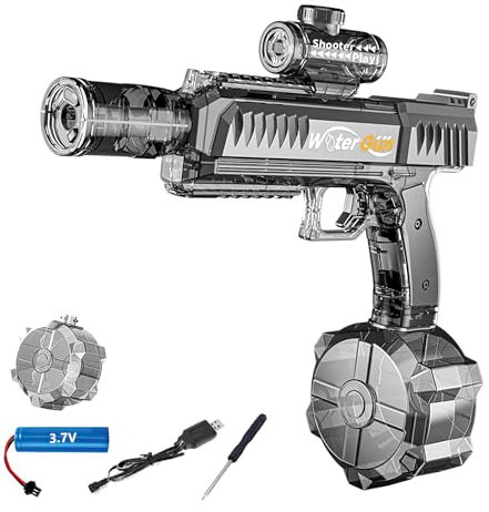 2025 new Electric Water Guns,500CC Large Capacity Water Gun,Water Gun Toys for Kids Adult Powerful Water Pistol,32 Inch Long Range Squirt Toys for Swimming Pool Beach Party (Gray)