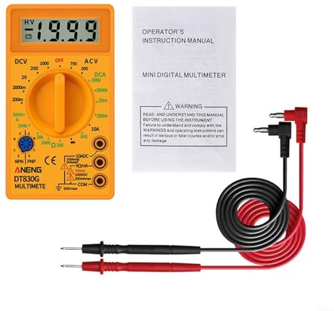 DT830G Portable Digital Multimeter LCD Screen Voltage Ammeter Ohmmeter Circuit Tester Tool For Electronic Measurement Laboratory Use(yellow)