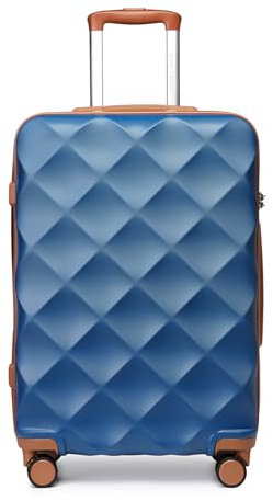 British Traveller Groß Koffer 74.5x49x30.5cm Leichter Reisekoffer aus ABS+PC mit TSA-Schloss, 4 Rollen Koffer Trolley