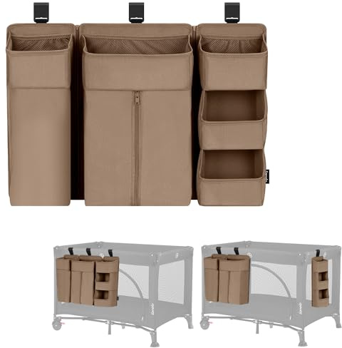 Lionelo Sidepocket Large Kinderbett-Organizer, Hängender Bett-Organizer | Wickeltisch, Windeln, Babytücher, Für Kinderzimmer, 58x11x58 cm