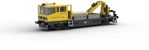 Stone Heap GKW 310 Gleiskraftwagen Komplettset, Eisenbahn Baufahrzeug mit Kranarm, 813 Klemmbausteine, 30 x 8 x 10 cm, Motorisierbar, ab 14 Jahre