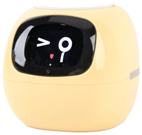 Hamwesh Maceta Inteligente, Maceta Interactiva AI con de Riego Automático y Marco de Fotos Digital para la Sala de Estar del Hogar (Versión Amarilla en inglés)