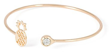 Remi Bijou Bangle Armband 'Ananas' Blogger Style in Gold Farbe mit Strass