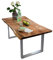 SAM Baumkantentisch 180x90 cm Quarto, nussbaumfarbig, Esszimmertisch aus Akazie, Holz-Tisch mit Silber lackierten Beinen