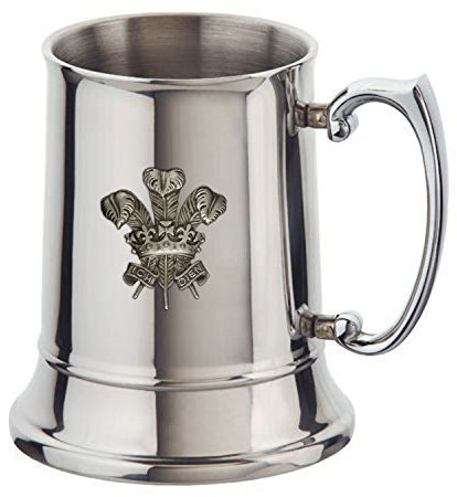Krug, Edelstahl, walisische Federn