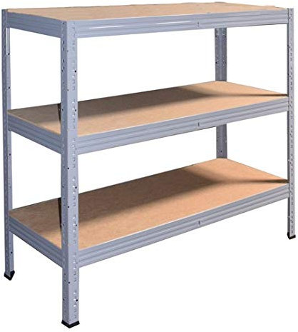 Shelf Creations Expert Schwerlastregal 90x70x50cm grau 3 Böden - Regal Kellerregal Metallregal smartes Steckregal Lagerregal Werkstattregal Archivregal Industrieregal Haushaltsregal Ordnerregal