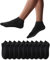 YouShow Sneaker Socken Herren Damen 10 Paar Kurze Halbsocken Quarter Baumwolle Unisex(Schwarz,47-50)
