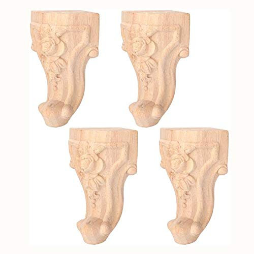 4 stücke Kabinett Beine Geschnitzte Tisch Fuß Möbel Bein Sofa Füße Europäischen Stil Holzschnitzerei Ecke Applique Wohnmöbel Decor (12 x 6cm)
