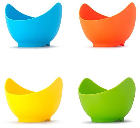 favourall 4PCS Nonstick Silicone Egg Poacher Cups Poach Pods Molds, BPA-Free Plastic Egg Steamer Cups, Work With Egg Poacher Pan, Cookware, Boiler Steamer, Microwave