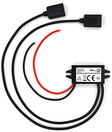Bauer Electronics | DC-DC 8V-32V zu 5V Spannungs-wandler dual USB 3A 15W | USB Dose 12-V Strom-adapter USB Steckdose Netzteil 24-V USB 5-V Spannungs-wandler Step-down Ladegerät Volt Lade-regler