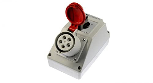 spamel 5907723000124 Einbauset mit Steckdose 16A 5P (L-0-P) Rot ZI02R221