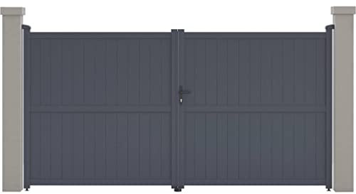 Habitat et Jardin Portail Aluminium Maurice - 349.5 x 180.9 cm - Gris
