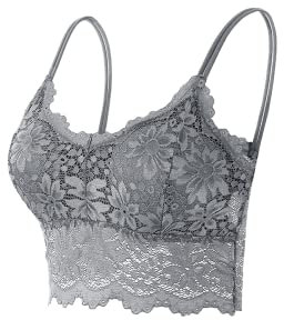 Kuukaas Sport BH set Damen Bralette Damen Spitze ohne Bügel Bustier Top mit Abnehmbaren Pads für Sport Tägliches Tragen 1 stück M