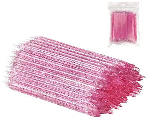 100 Pcs 4IN Nail Orange Sticks, Multi-Functional Double Heads Cuticle Pusher Wood Sticks Remover Manicure Pedicure Tool (100,Pink,#2)