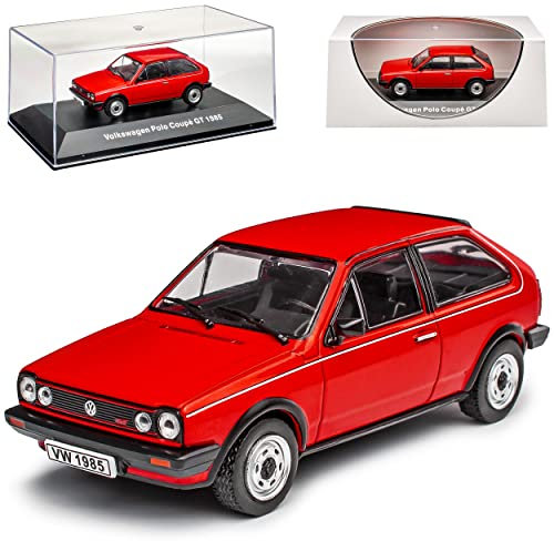 Volkwagen Polo II 86c Coupe GT 3 Türer Rot 2. Generation 1981-1994 1/43 DeAgostini Modell Auto mit individiuellem Wunschkennzeichen