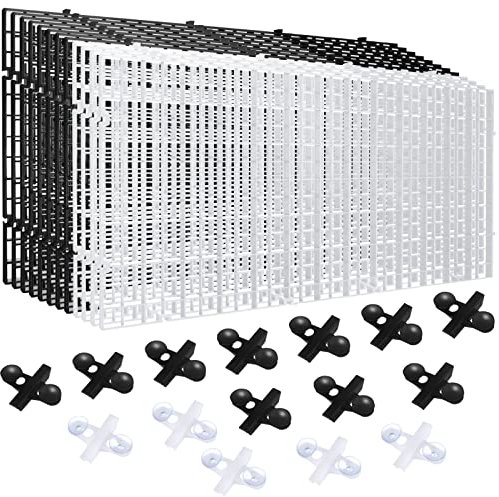 12 Stück Aquarium-Trennwand aus Kunststoff, Eierkiste, Aquarium-Filter, Bodenwanne, Gitter, Isolierplatte, Trennnetz, Scheibentrenner, für gemischte Zuchtlichtdiffusor, 15 Stück Saugnäpfe