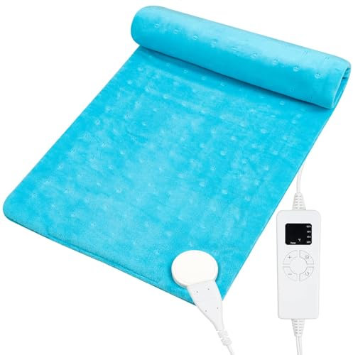 MOEMOE BABY Heating Pad, Electric Heating Pad for Back Pain Relief, Heat Pads with Auto Shut Off, 5 Heating Levels, 2H Auto-Off, 30×60cm Flannel,Washable