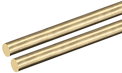 DMiotech 2pz 6mm x 400mm, Ottone Massiccio Tondo Asta, Ottone Asta Tornio Barra Scorte per Fai-da-Te Artigianato