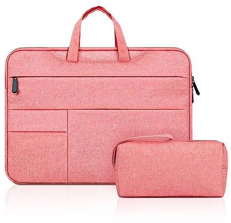 JOOEER 13 Pollici Custodia laptop con Tasca Multipla per 13,3 Pollici Macbook Air/Pro 13-13,3 Pollici Laptop Computer, Borsa Impermeabile con Maniglia Nascosta e Tasca per Accessori, Rosa