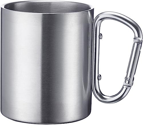 Westmark Mug en acier inoxydable avec anse mousqueton pour voyage 300 ml Argenté 61542270