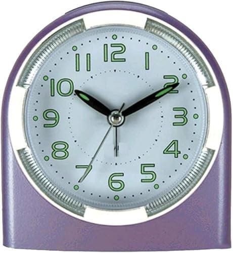 OCENCO Analogue Quartz Alarm Clock Radio Controlled Travel Alarm Clock with Snooze Function, Luminous Hands and Light, 9.6x6.56x10.4cm