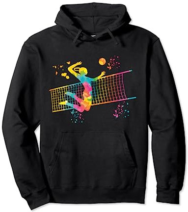 Volleyballspieler Colorsplash Mädchen Kinder Beach Volleyball Pullover Hoodie