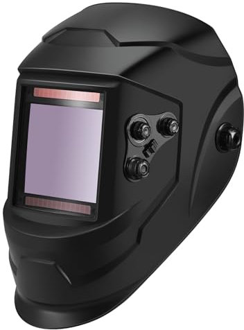 GFACHNT Große Ansicht Schweißhelm 10X9.3cm Schweißhelm Automatik Echtfarben Auto Verdunkelung Schweisshelme Solarstrom 4 Lichtbogensensor Breite Schattierung 5~9/9~13