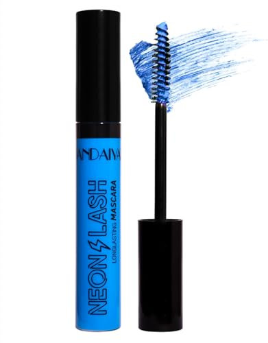 Neon Mascara UV Glow Rainbow Colorful Mascara Natural Lengthening and Thickening Effect No Clumping Waterproof Smudge-Proof Mascara (# Color 05)