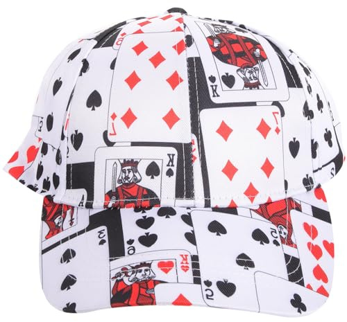 Baseballkappe mit Poker Print, Modische Outdoor Kappe für Damen und Herren | Kleines Allround Format, Stoffausführung mit Verstellbarem Riemen, für Ganzjährigen Einsatz