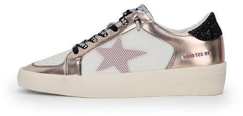 VINTAGE HAVANA Womens Reflex Lace Up Platform Sneakers Shoes Casual - Pink, Rose Gold Mesh, 5.5 UK