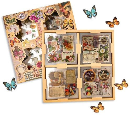 Moosono 100 Blatt/510 Stück Scrapbook Zubehör Scrapbook Stickers Aesthetic für Journaling Zubehör DIY Fotoalbum Bullet Journal Tagebuch Planer Zeitplanbuch Agenda Kalender