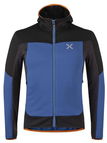 MONTURA Sky Plus 2 Maglia Uomo Secondo Strato Termico in Pile Tecnico E Traspirante - Deep Blue/Mandarino (M)