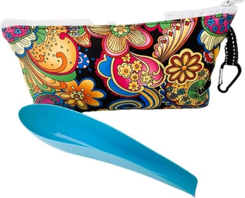 Urinette® Hartschale mit Aufbewahrungstasche und Karabiner (Türkis + Psychedelisch)