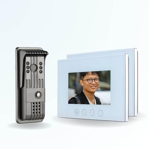 BT Security Portier interphone vidéo PILI 4 Fils - 2 écrans Blancs 7 - avec mémoire Photos