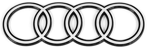 Audi 4M8853742B90A Ringe Logo Emblem, schwarz/weiß