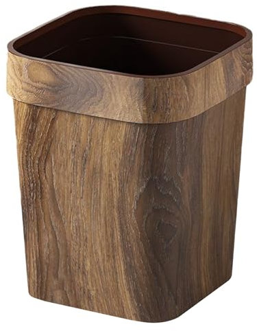 Blogiiup Poubelle, poubelle peut vintage carré 12l grain de bois pp décembre décoratif peut gaspiller le bac de poussière pour la cuisine de salle de bain salon, le bureau de la cuisine