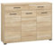 Lomadox Schuhschrank Flurschrank Schuhkommode Garderobenschrank 2 Schubladen 3 Türen Eiche hell 119,8x90x33,7 cm