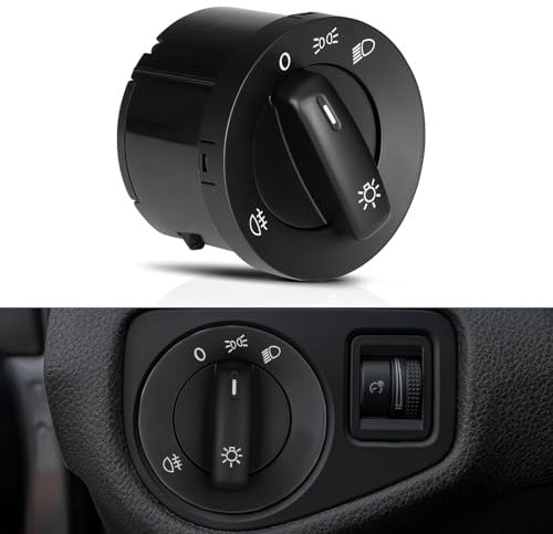 GEAREVER Lichtschalter Scheinwerfer 1K0941431B Nebelscheinwerfer Schalter Scheinwerferschalter Hauptlichschalter Licht Schalter für VW Golf V Golf 5 Jetta Tiguan Caddy